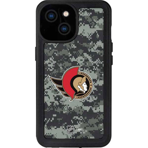 NHL Ottawa Senators Camo iPhone 15 Waterproof Case